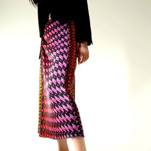Wrap Satin Midi Skirt